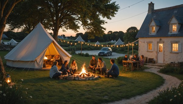 Quels types d'hébergements préférer louer entre amis pendant un séjour en camping en Bretagne ?