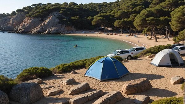 Camping au bord de la mer à cala llevado, costa brava